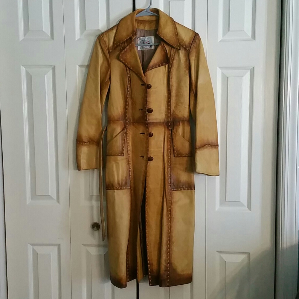 "Rare" Vintage Adam & Eve long leather coat